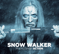 极品PS动作－雪域雄师(GIF动画/含高清视频教程)：Snow Walker Animated Photoshop Actio